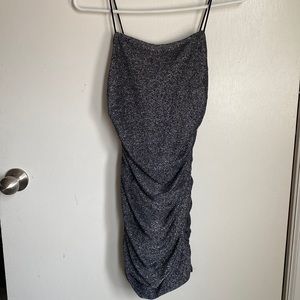Black/Sliver SHEIN Formal Glitter Mini Dress